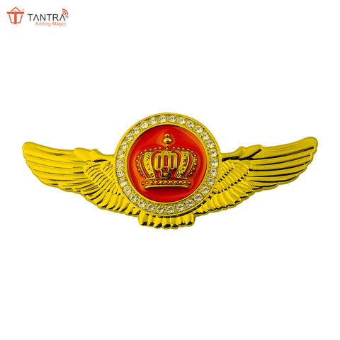 TANTRA Premium Winged King Crown Metal Car Sticker - Durable & Stylish Auto Emblem for Vehicles - Customizable Designs - Easy Installation - Weather-Resistant & Long-Lasting Multicolor SIA428