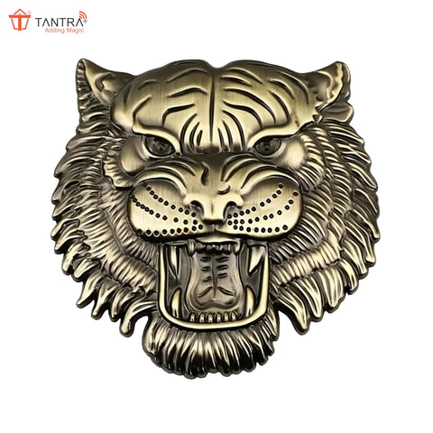 TANTRA Premium Tiger Metal Car Sticker - Durable & Stylish Auto Emblem for Vehicles - Customizable Designs - Easy Installation - Weather-Resistant & Long-Lasting Bronze SIA433