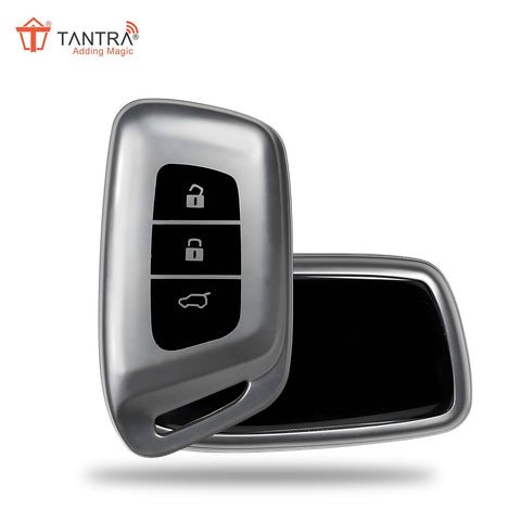 TANTRA TPU Key Cover Compatible with MG ZS EV Electric | Astor 3 Button Flip Key (Grey)