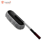TANTRA 2PC Microfiber Car Cleaning Brush Set - Ideal Mop Duster with Extendable Handle