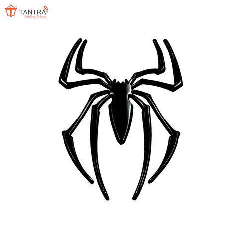 TANTRA Premium Spider Metal Car Sticker - Durable & Stylish Auto Emblem for Vehicles - Customizable Designs - Easy Installation - Weather-Resistant & Long-Lasting Black SIA424