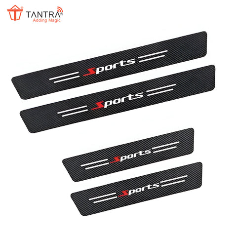 TANTRA  Anti-Scratch Door Sill Car Stickers Compatible for Universal Cars - Exterior Sill Guard Protector Carbon Fiber Vinyl Sticker