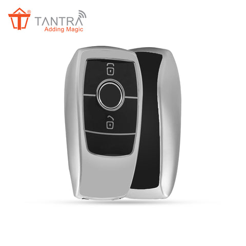 TANTRA TPU Key Cover  Compatible with Mercedes 2 Button Flip Key (Grey)