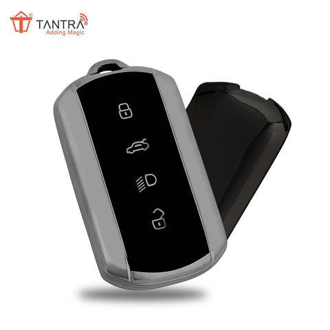 TANTRA TPU Key Cover Compatible with Tata Curvv | Curvv EV Electric 4 Button Smart Key (Grey)