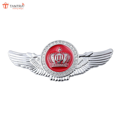 TANTRA Premium Winged King Crown Metal Car Sticker - Durable & Stylish Auto Emblem for Vehicles - Customizable Designs - Easy Installation - Weather-Resistant & Long-Lasting Multicolor SIA429