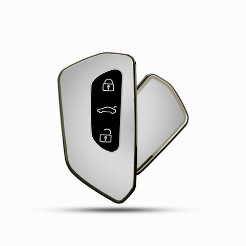 TANTRA TPU Key Cover  Compatible with koda Kodiaq, Octavia 2021 Onwards 3 Button Flip Key (Grey)