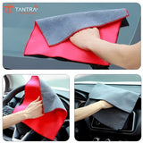 TANTRA Premium Microfiber Cloths for Car Cleaning - Reusable, Ultra-Soft, and Perfect for All Surfaces (Red)