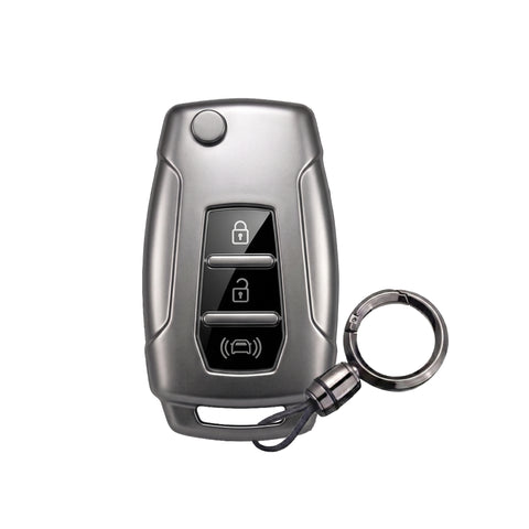 TANTRA Premium TPU Key Cover and Round Key Chain Compatible With Mahindra XUV300 & Alturas G4 3 Button Flip Key | Full Protection Soft TPU Key Case Cover | Scratch Resistant Premium Finish