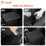 TANTRA car Armrest Cover Cushion with 2 Storage Bags - Soft, Comfortable, Non-Slip Protector for Vehicle Center Console - Waterproof, Durable, and Stylish (Brown)