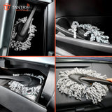 TANTRA 2PC Microfiber Car Cleaning Brush Set - Ideal Mop Duster with Extendable Handle