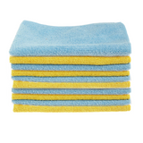 TANTRA Microfiber Vehicle Washing Cloth -Yellow-5Pcs , Blue-5Pcs  (Pack Of 10, 340 GSM)