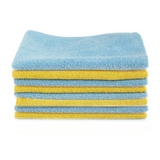TANTRA Microfiber Vehicle Washing Cloth -Yellow-4Pcs , Blue-4Pcs  (Pack Of 8, 340 GSM)