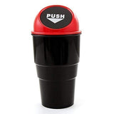TANTRA Car Trash Can with Lid - Black Trash Bin - Small Size Fits Cup Holder in Console Or Door - Discreet Trash Management for Your Car (Black)