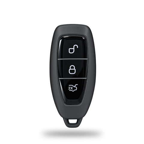 TANTRA TPU Key Cover Compatible with Ford Fiesta Focus Kuga C-Max Grand C-Max Galaxy B-Max S-Max | 3 Button Smart Remote Key Case | Grey