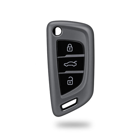 TANTRA TPU Key Cover Compatible with Audi Xhorse / Keydiy KD B29 Model Universal Remote Flip Key, 3 Button Smart Key Cover, Protective (Grey)