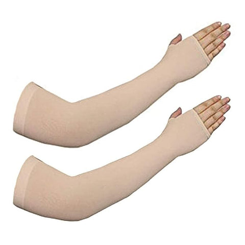 TANTRA Sun Protection Arm Sleeves for Men & Women, UPF 50+ Arm Cover for Biking, Cricket, Cycling, Golf, Outdoor Sports, Comfortable & Breathable Sleeve for UV Protection and Cooling (Beige) 1 Pair