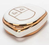 TANTRA  TPU Car Key Cover Compatible for Maruti Suzuki Ignis | SCross  | Ciaz | Vitara Brezza | Swift 2 Button Smart Key Cover (White)