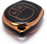 TANTRA  TPU Car Key Cover Compatible for Maruti Suzuki Ignis | SCross  | Ciaz | Vitara Brezza | Swift 2 Button Smart Key Cover (Black)