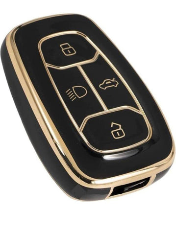 TANTRA TPU Key Cover Compatible with Tata Nexon | Harrier | Safari | Altroz | Tigor | EV | Punch | Tiago EV Electric 4 Button Smart Key Only (Black)