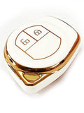 TANTRA  TPU Car Key Cover Compatible for Maruti Suzuki Ignis | SCross  | Ciaz | Vitara Brezza | Swift 2 Button Smart Key Cover (White)