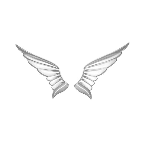 TANTRA Premium Celestial Angel Wings Metal Car Sticker - Durable & Stylish Auto Emblem for Vehicles - Customizable Designs - Easy Installation - Weather-Resistant & Long-Lasting Silver