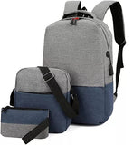 TANTRA Polyester Laptop Backpack 3 PCS Set Backpack Bag 35 L Backpack (Blue)