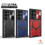 Samsung Magnetic Camera Protection Case: Armor Hybrid Metal Ring Back Cover for S23 Ultra Phone