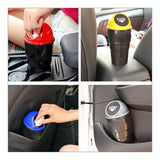 TANTRA Car Trash Can with Lid - Black Trash Bin - Small Size Fits Cup Holder in Console Or Door - Discreet Trash Management for Your Car (Black)