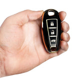 TANTRA  TPU Car Key Cover Compatible for Maruti Suzuki Ignis | SCross | Ciaz | Vitara Brezza | Swift 3 Button Smart Key Cover (Black)
