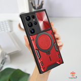 Samsung Magnetic Camera Protection Case: Armor Hybrid Metal Ring Back Cover for S23 Ultra Phone