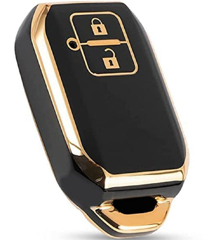 TANTRA TPU Key Cover Compatible For Suzuki , XL6, Swift, Ertiga, (2 Button Smart Key,Gold/Black)