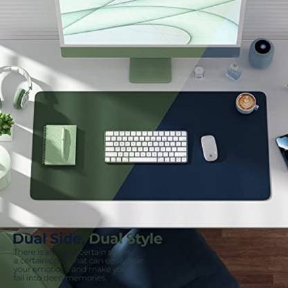 TANTRA Dual-Sided Multifunctional Desk Pad ,Waterproof Desk Mouse Pad/Desk Mat for Work Mousepad  (Green, Blue)