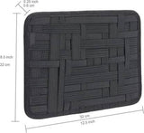 TANTRA Grid Electronics Organizer Board, 12.5 x 8.5 in, with Upgraded Elastic (Black)