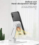 TANTRA Universal Adjustable Phone Stand for Desk – Foldable Mobile Phone Holder & Tablet Stand for all phones colour White