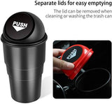 TANTRA Car Trash Can with Lid - Black Trash Bin - Small Size Fits Cup Holder in Console Or Door - Discreet Trash Management for Your Car (Black)