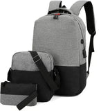 TANTRA Polyester Laptop Backpack 3 PCS Set Backpack Bag 35 L Backpack (Black)