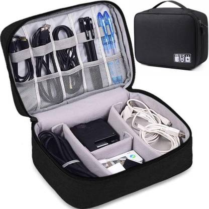 TANTRA Travel Universal Storage Pouch Case Electronic Accessories Gadget Organizer  (Black)