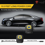 TANTRA Heavy Duty Touch Screen Car Air Compressor Tyre Inflator, DC 12V 120PSI Predator Series Tire Air Pump for Car Tires, Bikes, Bicycles & Other Inflatables- (Black)