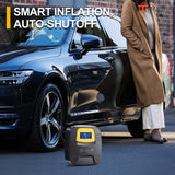 TANTRA Heavy Duty Touch Screen Car Air Compressor Tyre Inflator, DC 12V 120PSI Predator Series Tire Air Pump for Car Tires, Bikes, Bicycles & Other Inflatables- (Black)