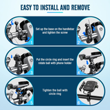 TANTRA S33C Phone Holder with Charger for Motorcycle | Scooter Mobile Phone Holder Mount | Fast USB QC 3.0 Charger & SAE Pin | with 360° Rotation for Maps and GPS Navigation(M8C Black)