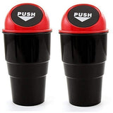 TANTRA Car Trash Can with Lid - Black Trash Bin - Small Size Fits Cup Holder in Console Or Door - Discreet Trash Management for Your Car (Black)