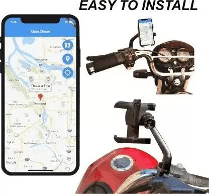 TANTRA S6A Universal Bike Mount Holder Verson 2.0 Metal Body 360 Degree Bike Mobile Holder Bike Mobile Holder (Black) (S6A)