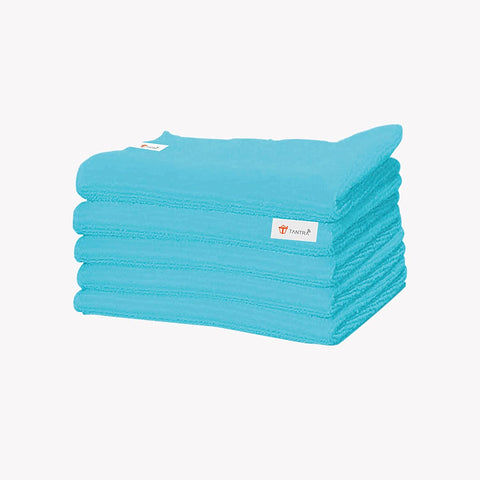 TANTRA Microfiber Towel Cleaning Cloth (40 x 40cms 350gsm) (Blue Sky, 5)