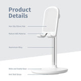 TANTRA Mobile Stand for Table, Desktop Mobile Stand, Phone and Tablet Holder for HomeOffice. for Phones & Tablets with Adjustable Multi-Angle Stand (White)
