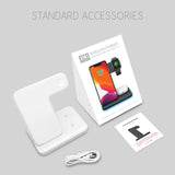 TANTRA Fast Wireless Charger 3in1 Qi Certified 15W Type-C PD Compatible with iWatch SE 654321, AirPods 2 Pro, iPhone Series 1211XXRXS8Samsung Galaxy (No AC Adapter) (3 in 1 Black)