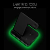 TANTRA Fast Wireless Charger 3in1 Qi Certified 15W Type-C PD Compatible with iWatch SE 654321, AirPods 2 Pro, iPhone Series 1211XXRXS8Samsung Galaxy (No AC Adapter) (3 in 1 Black)