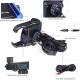 TANTRA S33C Phone Holder with Charger for Motorcycle | Scooter Mobile Phone Holder Mount | Fast USB QC 3.0 Charger & SAE Pin | with 360° Rotation for Maps and GPS Navigation(M8C Black)