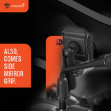 TANTRA S24A Phone Holder 360°Rotation U-Bolt Base Aluminum Alloy Material for to All Without Case Smartphone/Material Sturdy Motorcycle Bike Handlebar Phone Mount (Black)