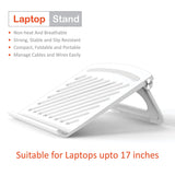 TANTRA Laptop Stand, Folding Stand for Laptop, Portable Laptop Holder (White)