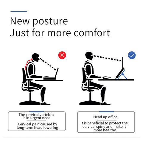 TANTRA Laptop Stand Adjustable Ventilated Ergonomic, Portable Tablet Stand Foldable, Desktop Holder (Black)